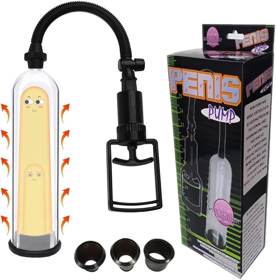 Male Penis Pump, Manual Dick Enlarger Penis Enlargement Penile Extender Training Set Vacuum Pump Sex Toys for Man Erection Enhancement Masturbator