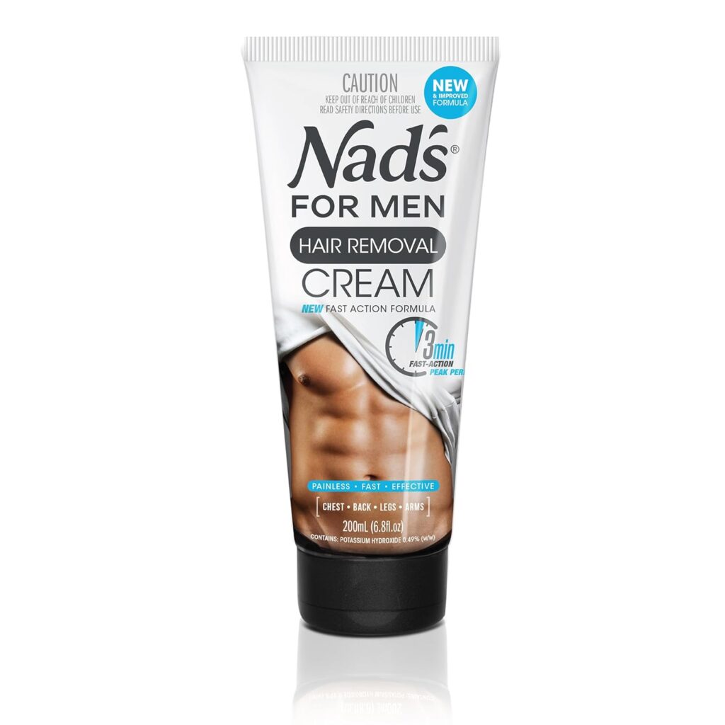 Nads For Men Hair Removal Cream, Painless Hair Removal For Men, Soothing Depilatory Cream For Unwanted Coarse Male Body Hair, 6.8 Fl Oz