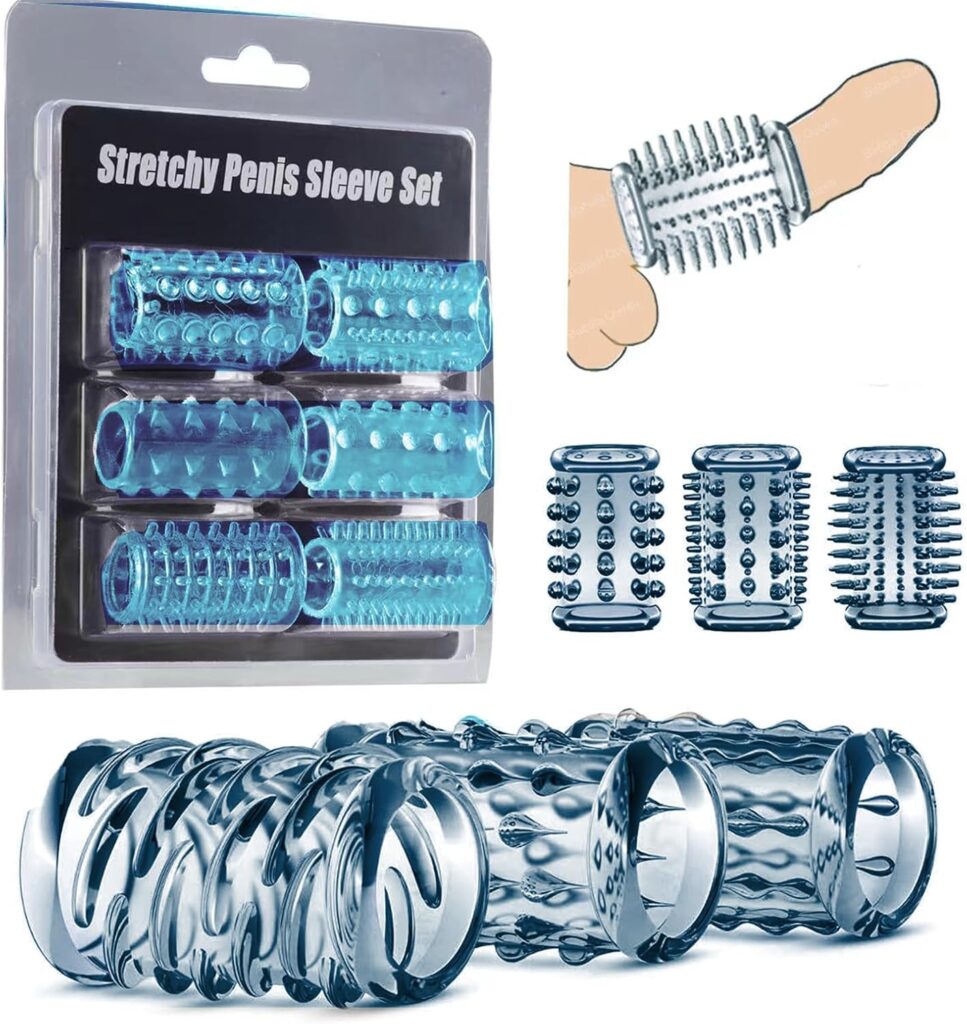 Penis Rings,Sex Toys for Men 6 pcs Cock Ring Set,Cock Ring for Men Clear Stretchy Erection Enhance Penis Girth Tool, Pleasure Sleeve for Men,Cock Sleeves,Penis Sleeve,Adult Toy