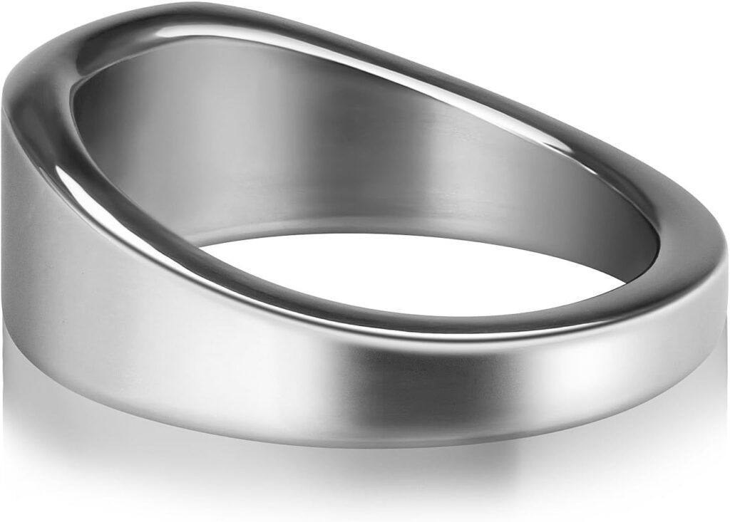 Stainless Steel Male Penis Rings Delay Glans Ring Cock Stretcher Penis Weights for Longer Stronger Pleasure Adult Sex Toys Romi (L)