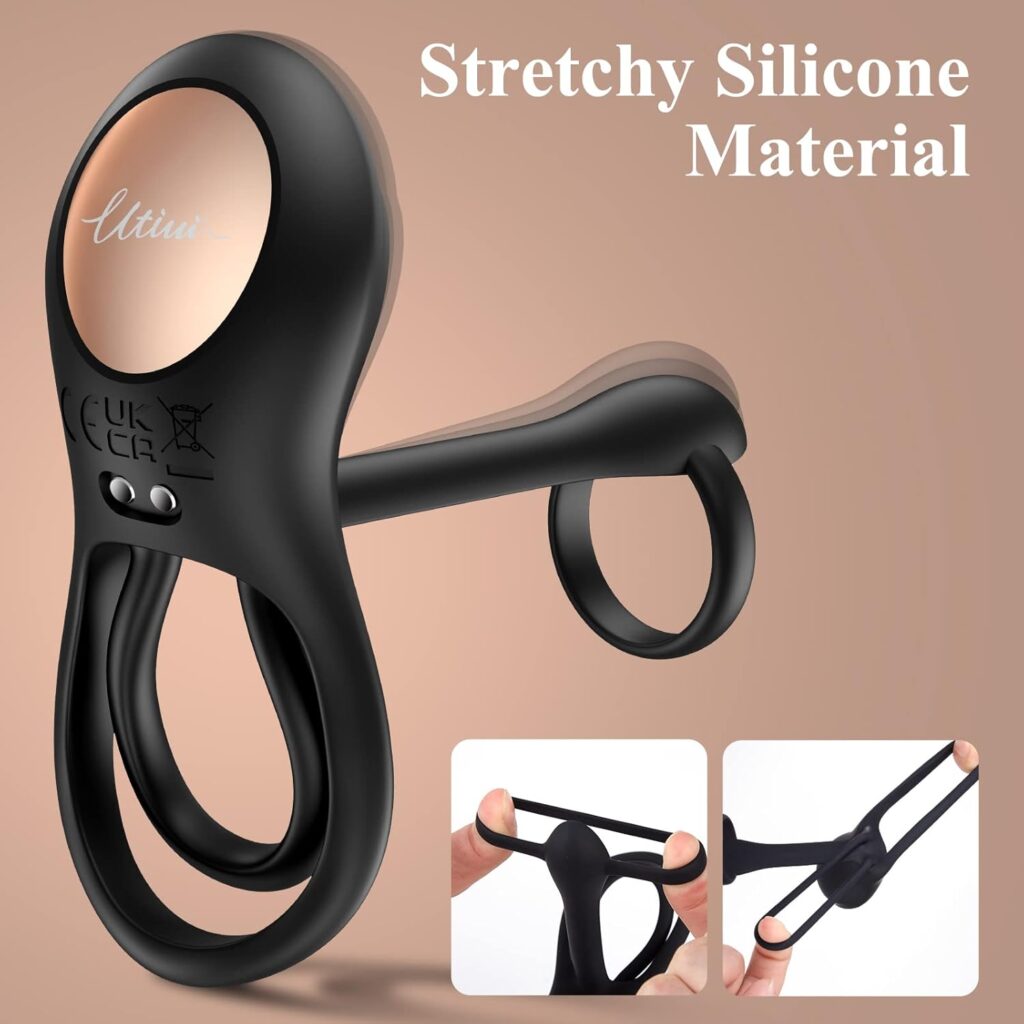 Vibrating Cock Ring Sex Toys - 3 in-1 Adult Couples Sex Toys Silicone Waterproof G-spot, Clitoral Stimulator with 10 Vibration Modes for Women, Double Penis Ring for Men to Longer Harder Erection