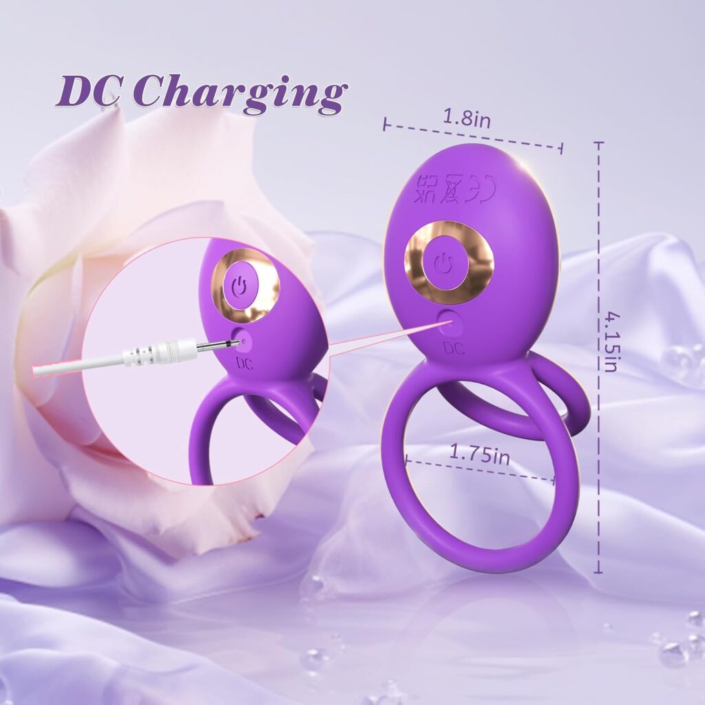 Vibrating Cock Ring with Rose Clitoral Stimulator, Pleasure Penis Ring Vibrator Couples Adult Sex Toys for Men Women, YUKZEN APP Controlled 10 Vibrations Male Couple Sex Toy, Vibrators for Men