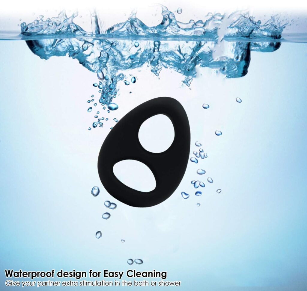 Premium Stretchy Silicone Penis Ring for Enhancing Erection, Smooth Soft Cock Ring Stimulate Dick Stronger Harder Longer Adult Sex Toys for Male and Couples Sexual Pleasure Stimulation (Black)