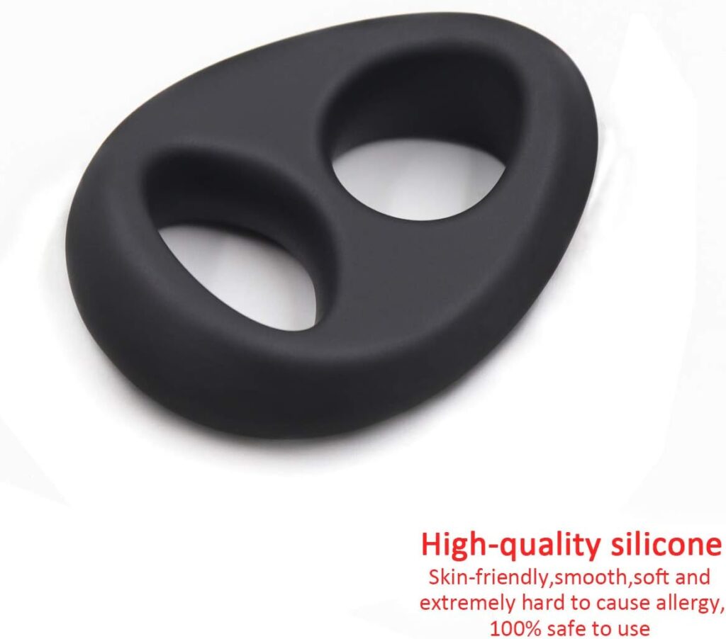 Premium Stretchy Silicone Penis Ring for Enhancing Erection, Smooth Soft Cock Ring Stimulate Dick Stronger Harder Longer Adult Sex Toys for Male and Couples Sexual Pleasure Stimulation (Black)