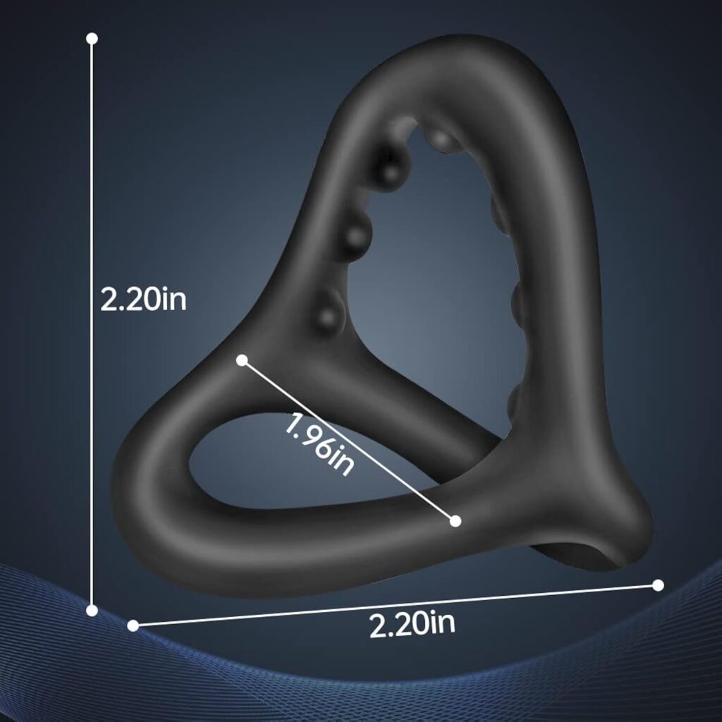 Silicone Penis Ring 3 in 1 Triangular Cock Ring with Massage Bead Ultra Soft Stretchy Cockrings Sextoy for Erection Enhancing