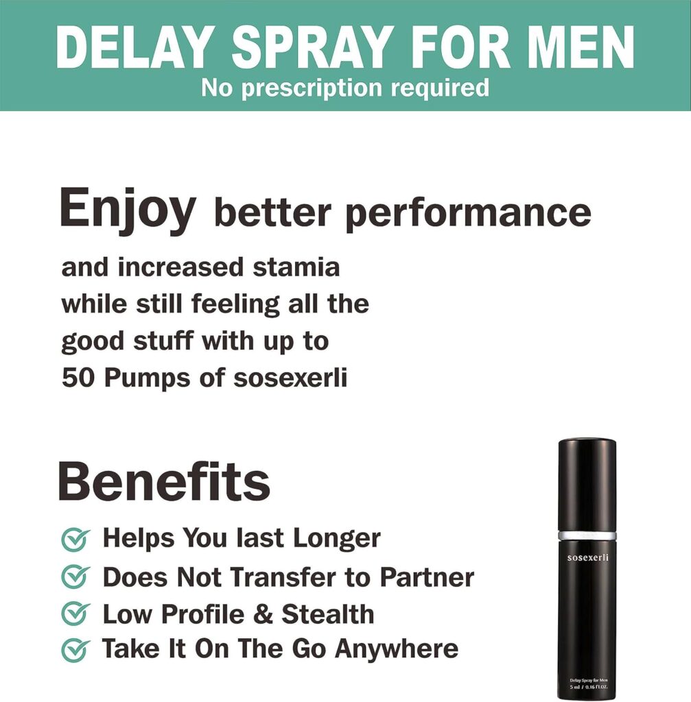 The Male Delay Spray,Keep You Lasting Longer,Extends Mans Time and Enhances Comfort, 0.16 Fl Oz 50 Pumps (Pack of 2)…
