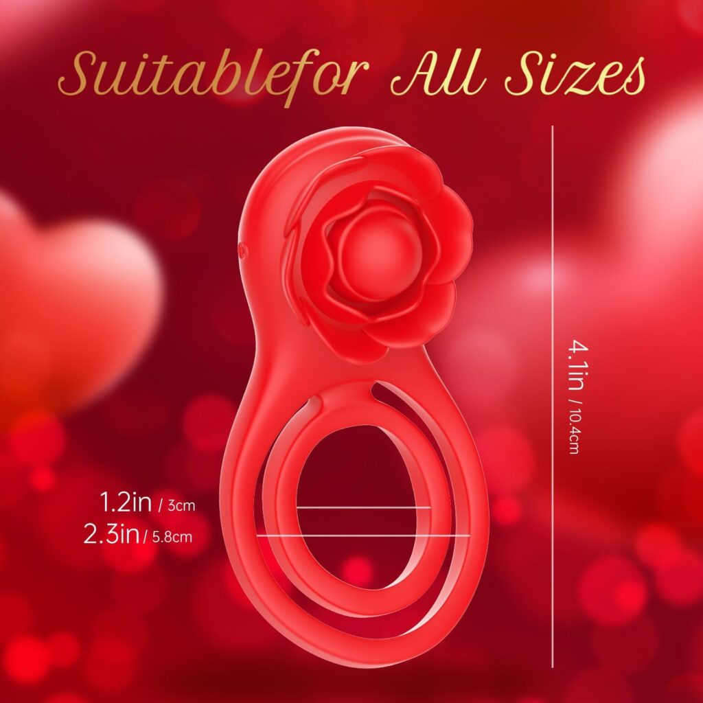 Vibrating Cock Ring Adult Sex Toys,Penis Ring Couples Sex Toys,Rose Adult Sex Toys for Men 10 Vibration Modes with App Remote Control Vibrator,Male Sex Toy with Rose Clitoral Stimulator