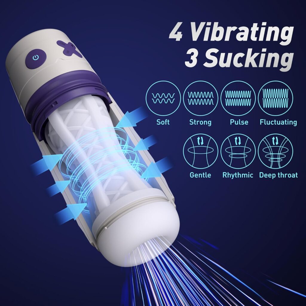 Automatic Male Masturbator,Male Masturbators Cup with 8 Vibrating  Sucking Modes, Pocket Sexual Juguetes Cup,Sucking Pussy Penis Suction Pump Sleeve, Electric Adult Sex Toys for Men Pleasure