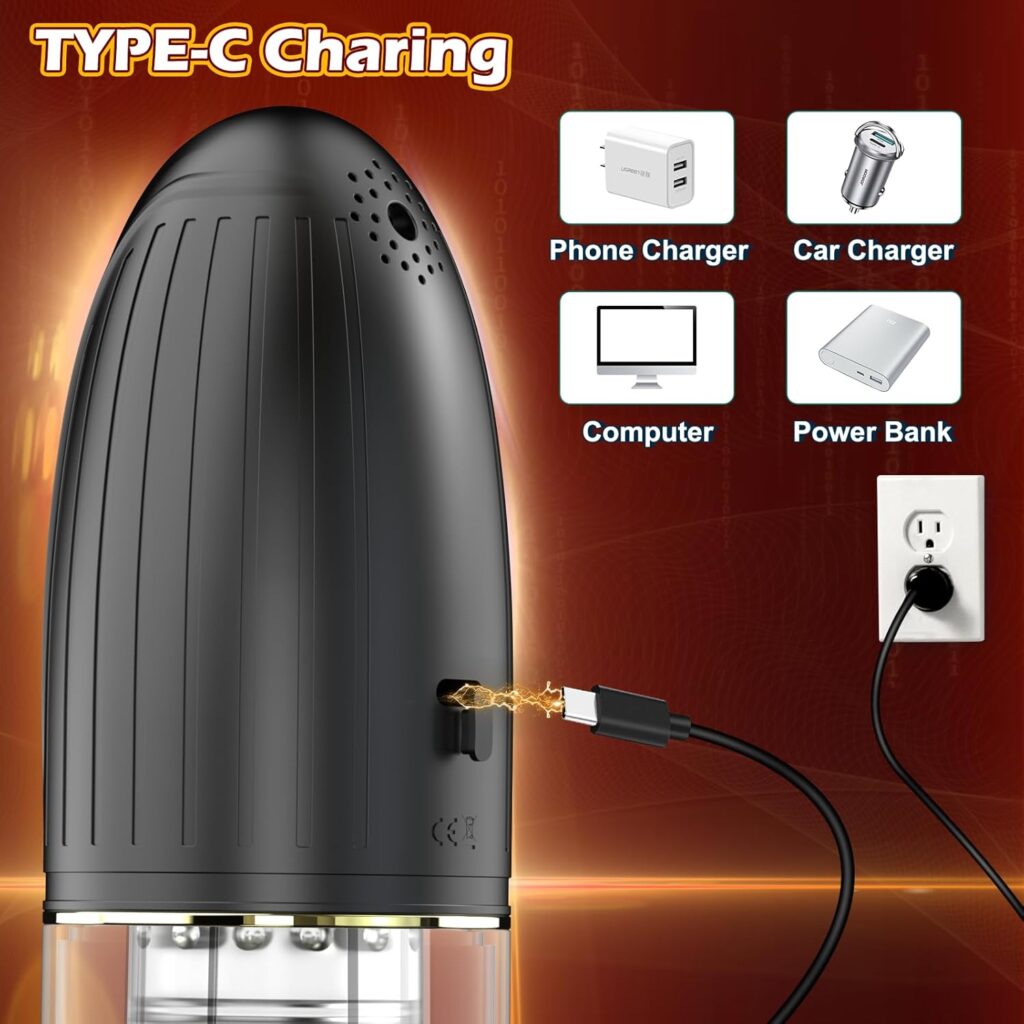 Automatic Thrusting Sucking Rotating Male Masturbator, Adult Electric Pocket Pussy Sleeve Vagina Stroker Blowjob Toys Stimulator with 10 Modes, Penis Pump Trainer Adult Male Sex Toys  Games for Men