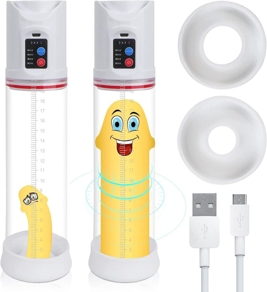Enlargement Male Penile Pump for Men Penis Vacuum Penis Enhancer Erection Pump Device Penis Pumps for Men Cock Enlargement Air Pressure Device Dick Pump Electric Penis Pumps…