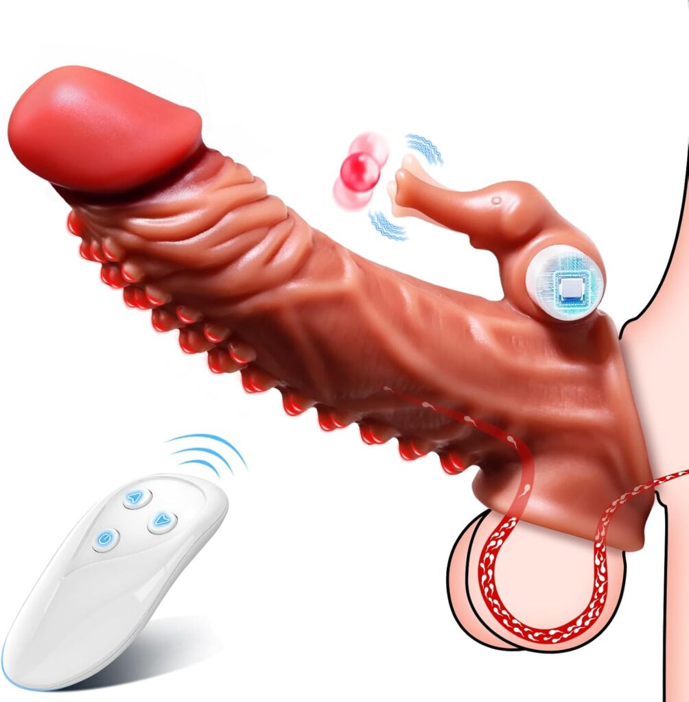 Penis Sleeve Cock Sleeve Vibrator - 5 IN 1 Male Sex Toys Elephant Trunk Vibrators Cock Ring with 10 Vibrating  Licking Modes Pennis Extender with Clitoral Stimulator, Adult Sex Toys for Men  Couples