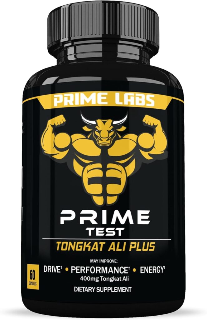 Prime Labs Tongkat Ali for Men - Plus Organic Black Maca Root and Tribulus Terrestris - Performance, Vitality, Energy - 60 Count