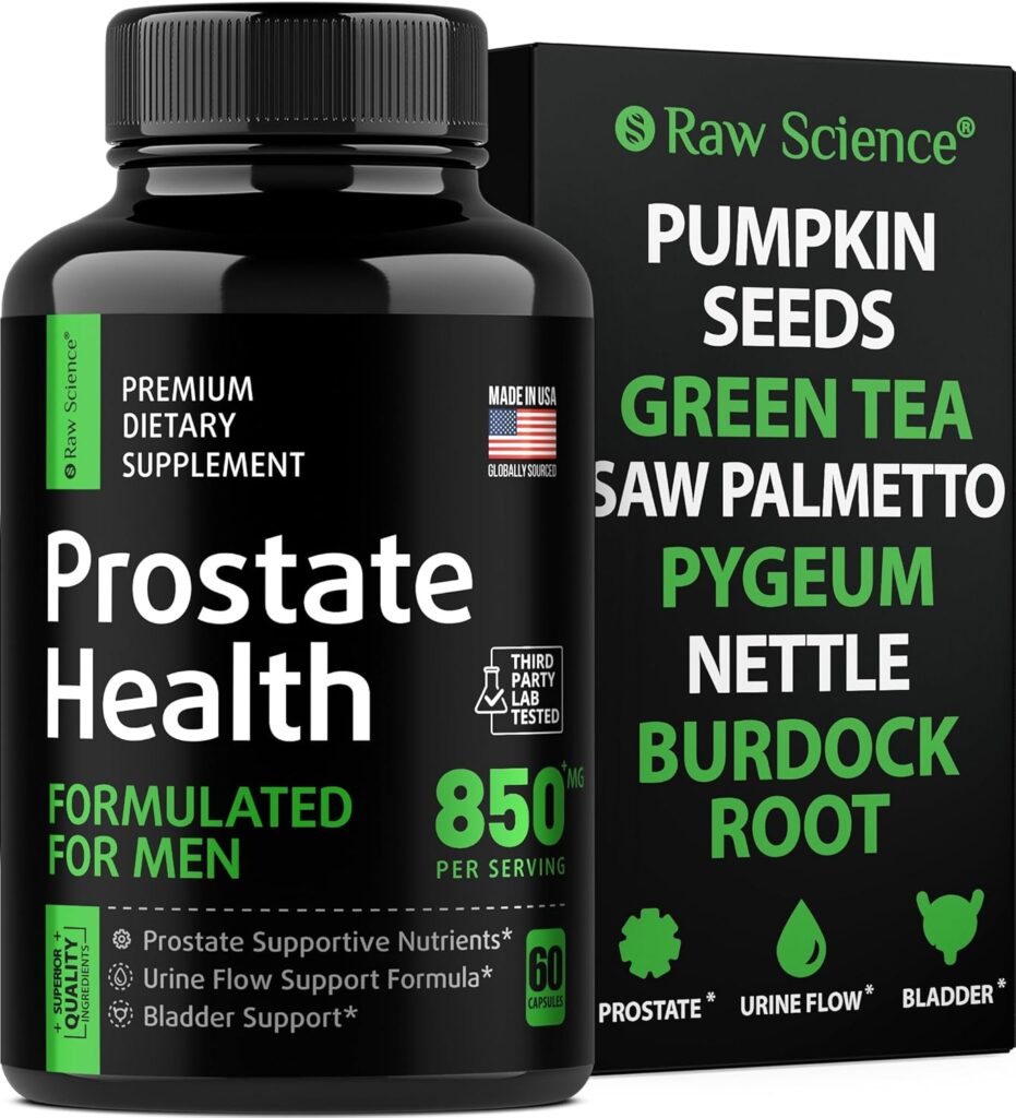 Prostate Health Supplement, DHT Blocker, Urinary Tract Health, Overactive Bladder Support - Pumpkin Seeds, Saw Palmetto, Burdock Root, Pygeum, Marshmallow Juniper Berries 60 Capsules