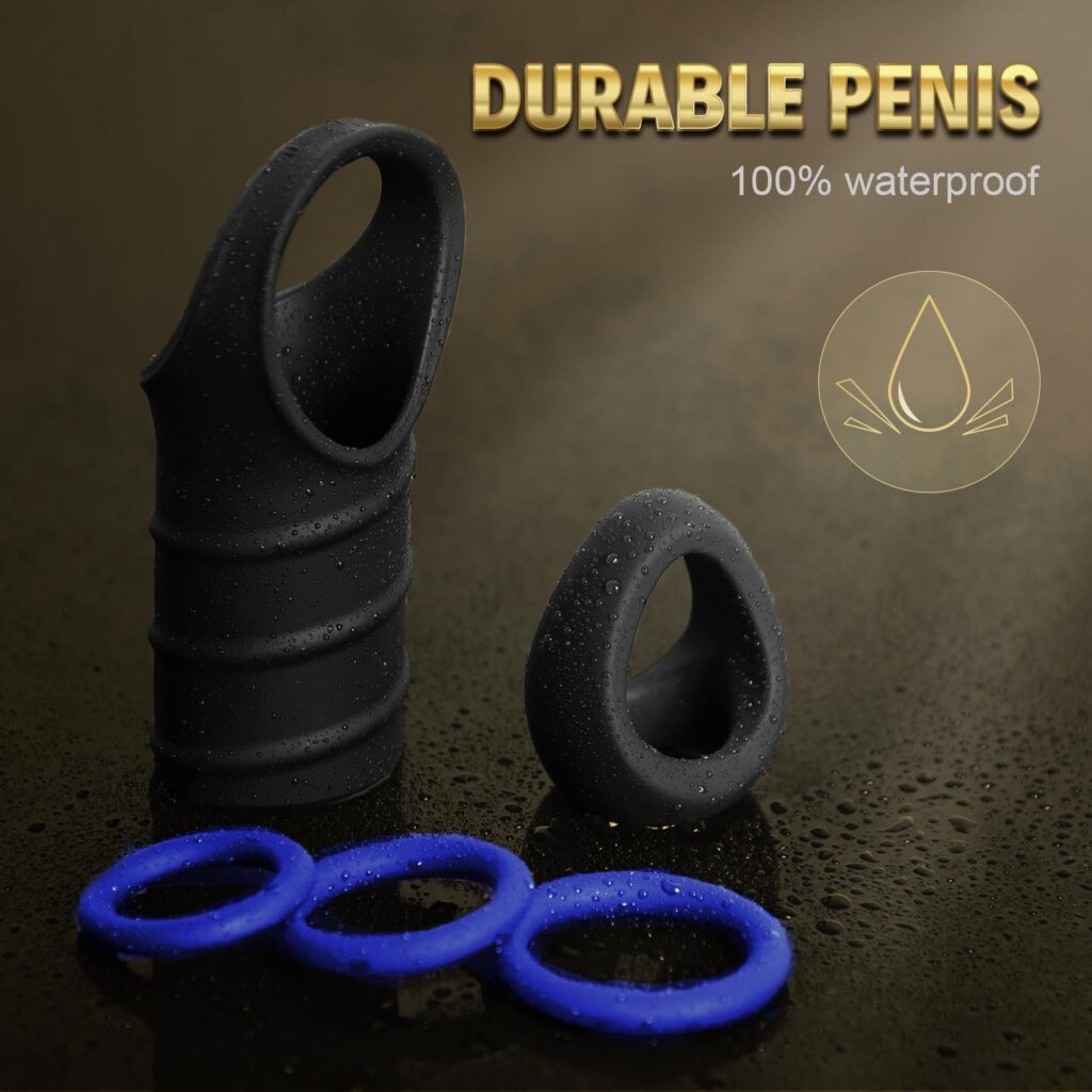 Sex Toys Penis Ring Set - Adult Toys 5pcs, Penis Sleeve Conjoined Cockring Sex kit Sex Toy, Cock Sleeve Penis Stretcher for Men Erection Sex, Penis Sex Toy for Men Couple Sex Pleasure