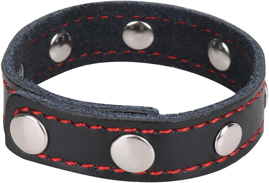 ACSUSS Mens Adjustable PU Leather Penis Ring Cock Enhancement Ring Strap
