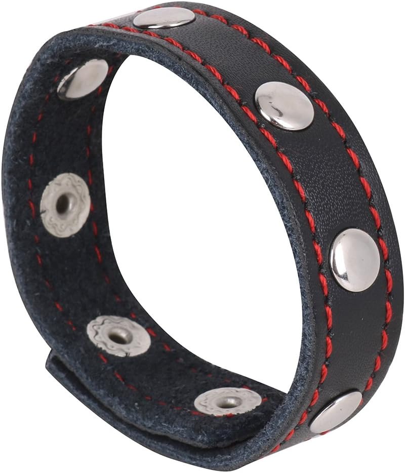 ACSUSS Mens Adjustable PU Leather Penis Ring Cock Enhancement Ring Strap