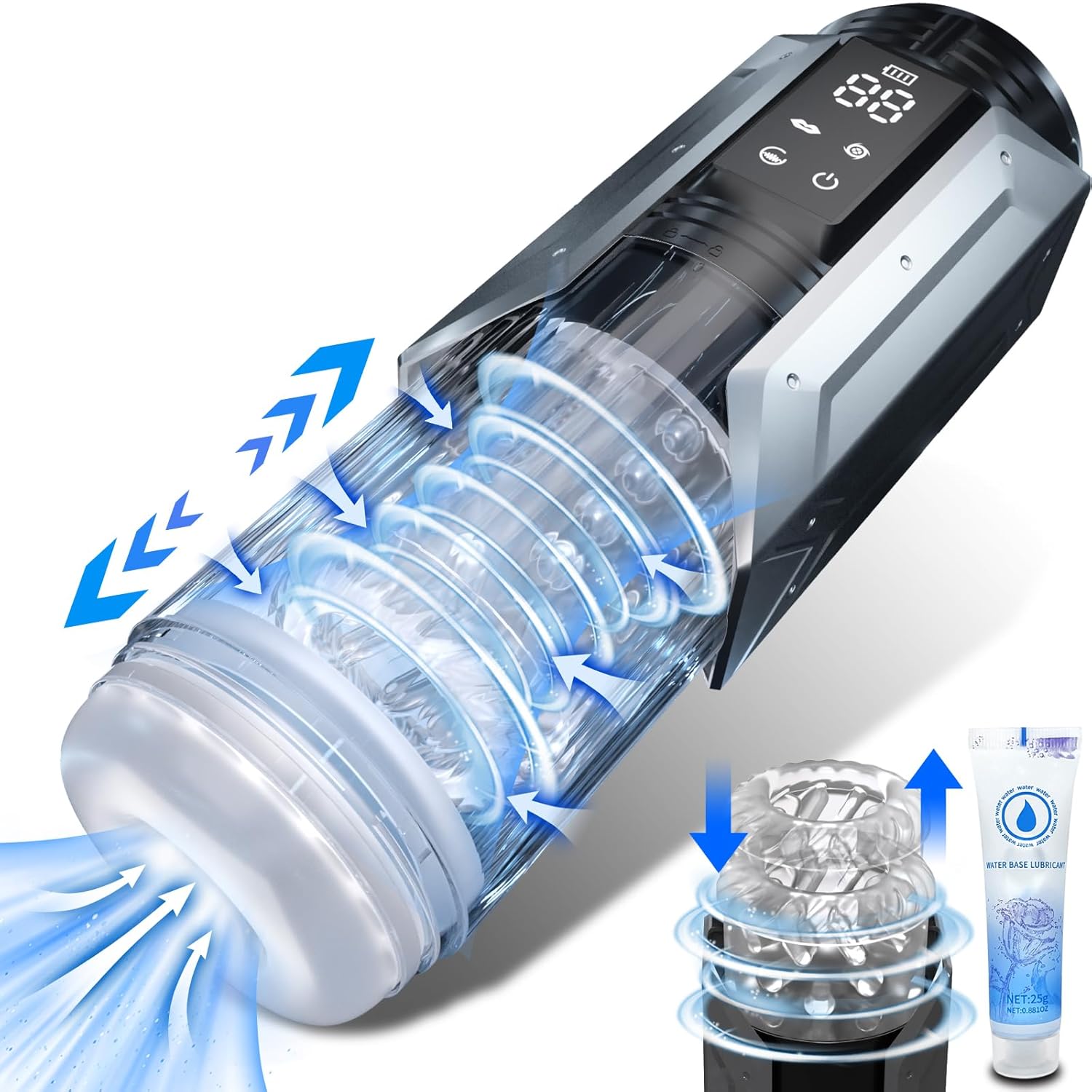 Automatic Male Masturbator Sex Toys for Men - Penis Pump Male Sex Toys Pocket Pussy with 7 Sucking Vibrating Thrusting Rotating Modes, 3D Realistic Textured 100% Waterproof Blowjob Sex Toy Stroker