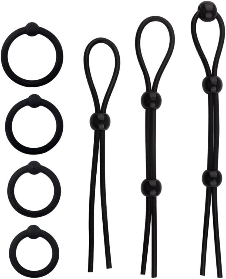 Cock Rings Set Silicone, for Men Couple Pleasure Adjustable Penis Rings for Male Erection Enhancing Sex Toy 7 Different Love Ring for Men Long Lasting Stronger, Adult Male Sex Toys
