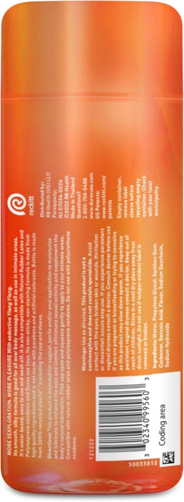 Durex Water Based Lube for Sex, Touch  Play Personal Lubricant with Ylang Ylang, Anal Lube  Sex Lube for Women  Men, Personal Lube for Anal Sex, Sex Lubricant  Sex Toy Lube, 6.76 fl oz