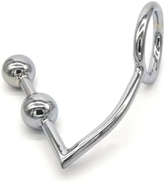 Honeypleasures Metal Penis Ring  2 Ball Anal Plug for Anal Stimulation Prostate Massager, Mens Sex Toy