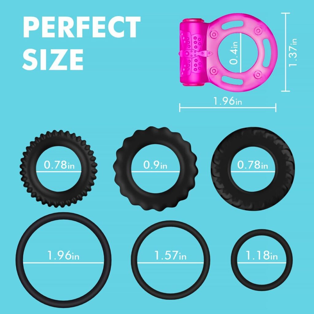 Penis Ring Set, Silicone Cock Rings 3 Different Sizes and 3 Different Shape for Male Erection Enhancing, Long Lasting Stronger Men Sex Toy, Stretchy Penis Rings Adult Sex Toys for Men or Couple
