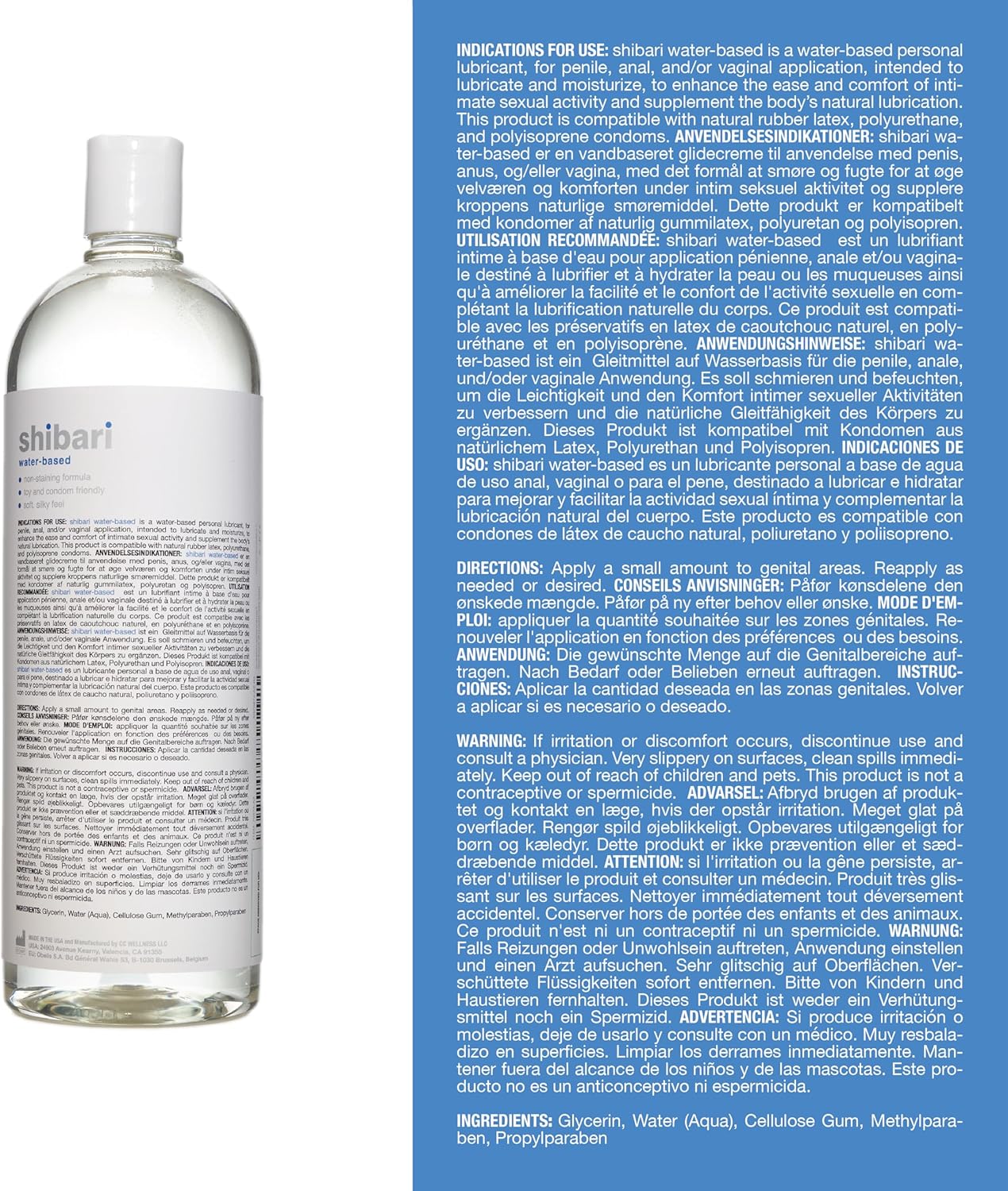 Shibari Premium Water-Based Lubricant, Personal Lube for Women, Men, and Couples (32 Fl Oz (Pack of 1), Water-Based)