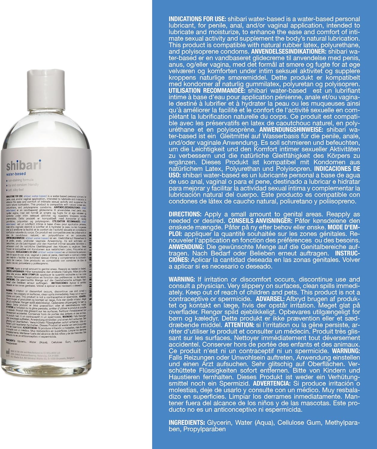 Shibari Premium Water-Based Lubricant, Personal Lube for Women, Men, and Couples (32 Fl Oz (Pack of 1), Water-Based)
