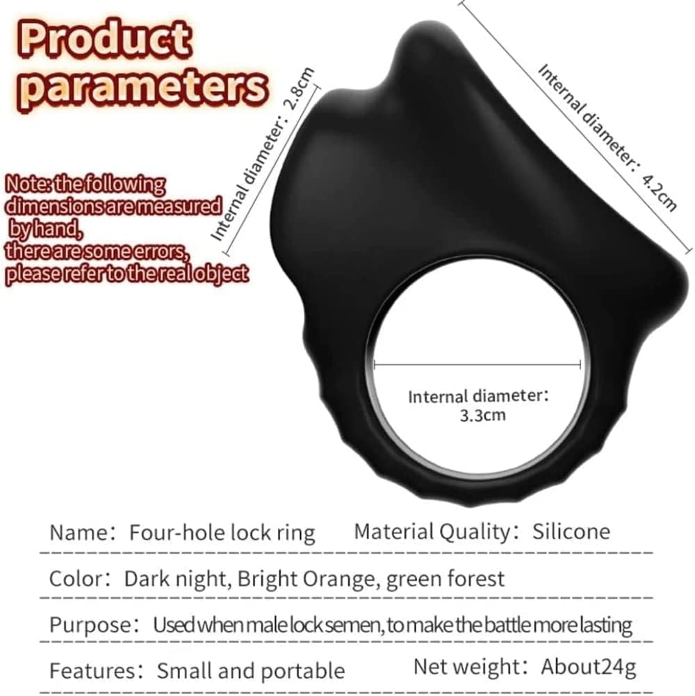 Silicone Penis Ring Reusable Semen Cock Ring Silicone Ball Ring Penis 3 in 1 Ultra Soft Stretchy Cock Ring Penis Delayed Cock Rings Sex Toys for Adult Men Cockring, Black