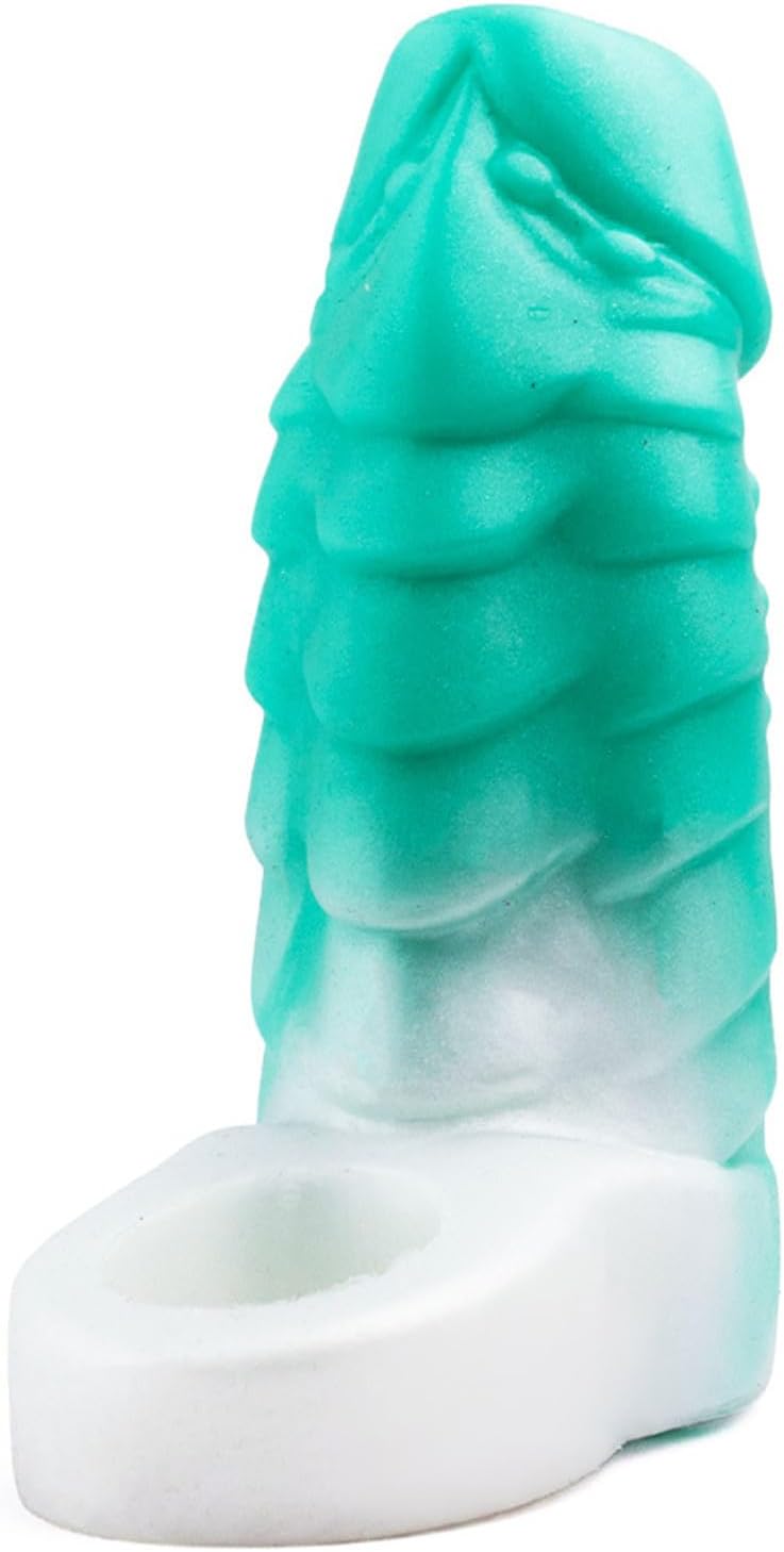 Silicone Penis Sleeve with Cock Ring Male Adult Sex Toy, Soft Realistic Penis Cover Mens Cock Enlarger Sleeves, Monster Male Penis Enlargement Sleeve (Color A)