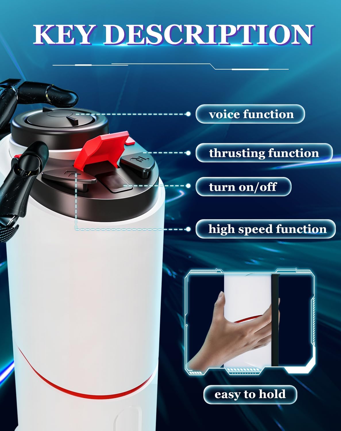 Automatic Male Masturbator Sex Toys for Men - High-Speed  7 Thrusting Modes Adult Toys Male Masturbators Penis Pump Mens Sex Toy Male Stroker - Black