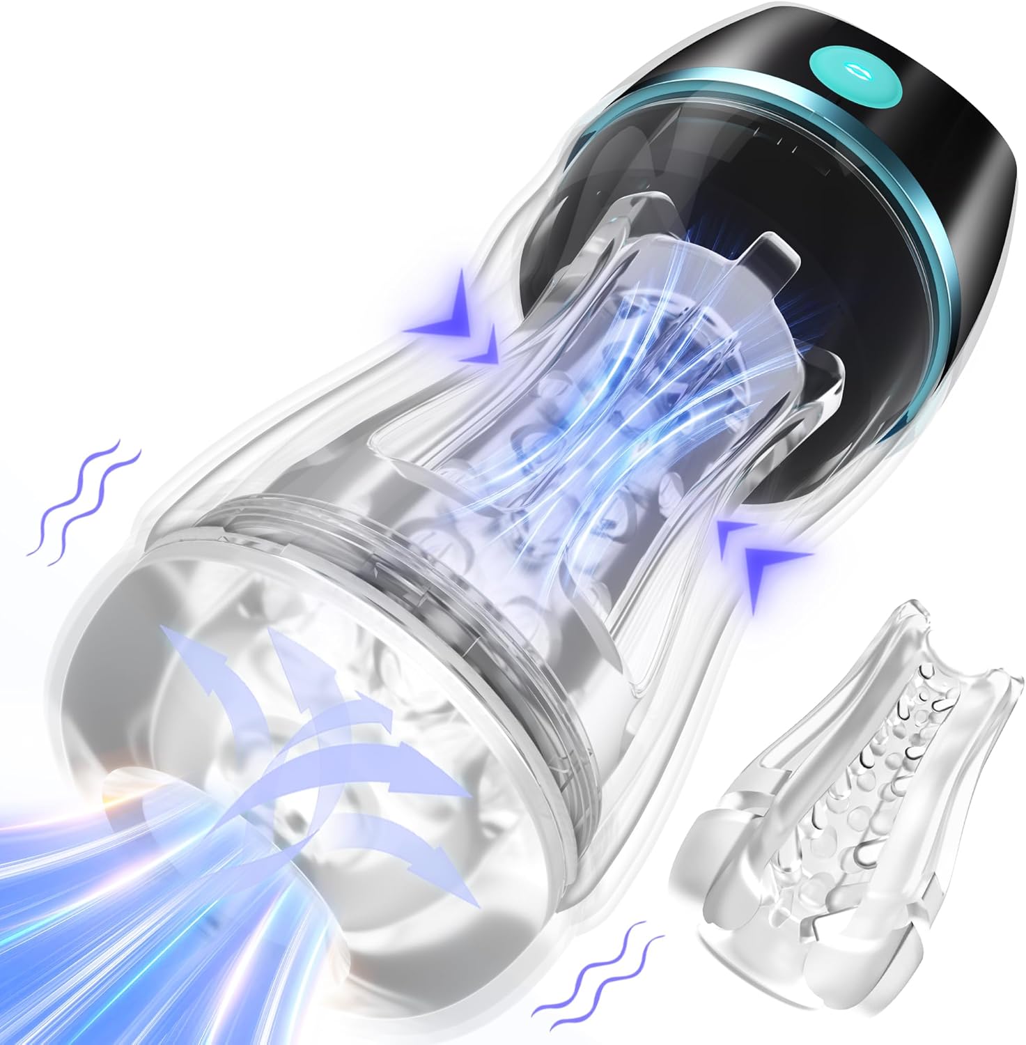 Automatic Male Masturbator Sex Toys for Men - Transparent Outer Shell Penis Pump with 3 Vacuum Suction  7 Vibration, Sex Machine Adult Toys Pocket Pussy for Men, Male Stroker Adult Sex Toys  Games