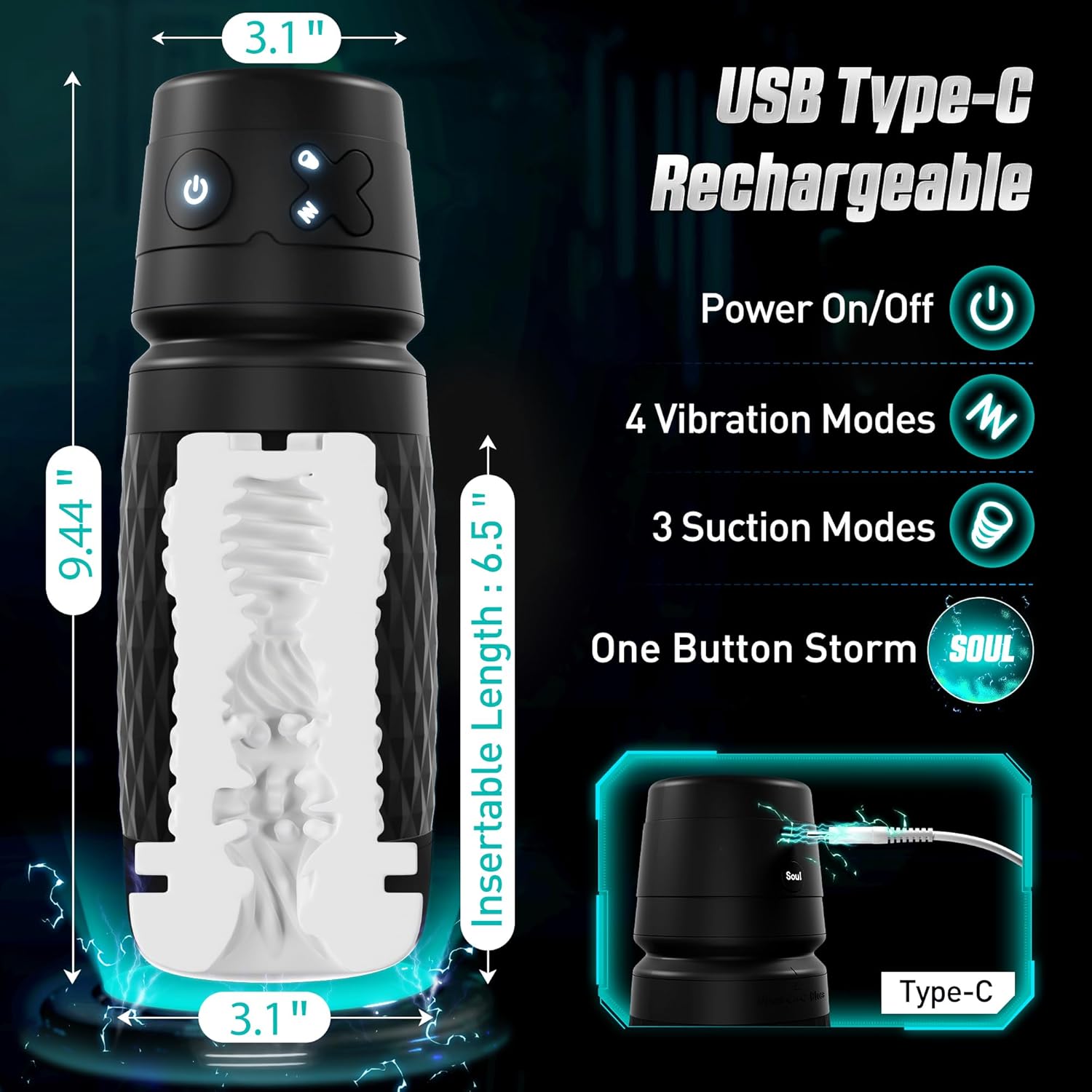 Automatic Male Masturbator Sex Toys for Men,Pocket Pussy Adult Toy with 3 Powerful Suctions  Vibrations,Hands-Free Rechargeable Sex Machine,Realistic 3D Soft TPE Sleeve,Blowjob Male Stroker
