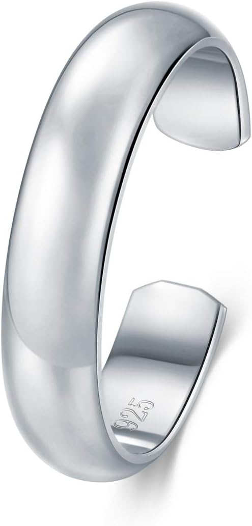 BORUO Toe Rings - Sterling Silver Band Ring - Stylish Toe Rings For Women - Sterling Silver Rings for Gifting - Chic 925 Sterling Silver Rings - Toe Rings For Women With Gift Bag, 2 mm, 3mm, 4mm