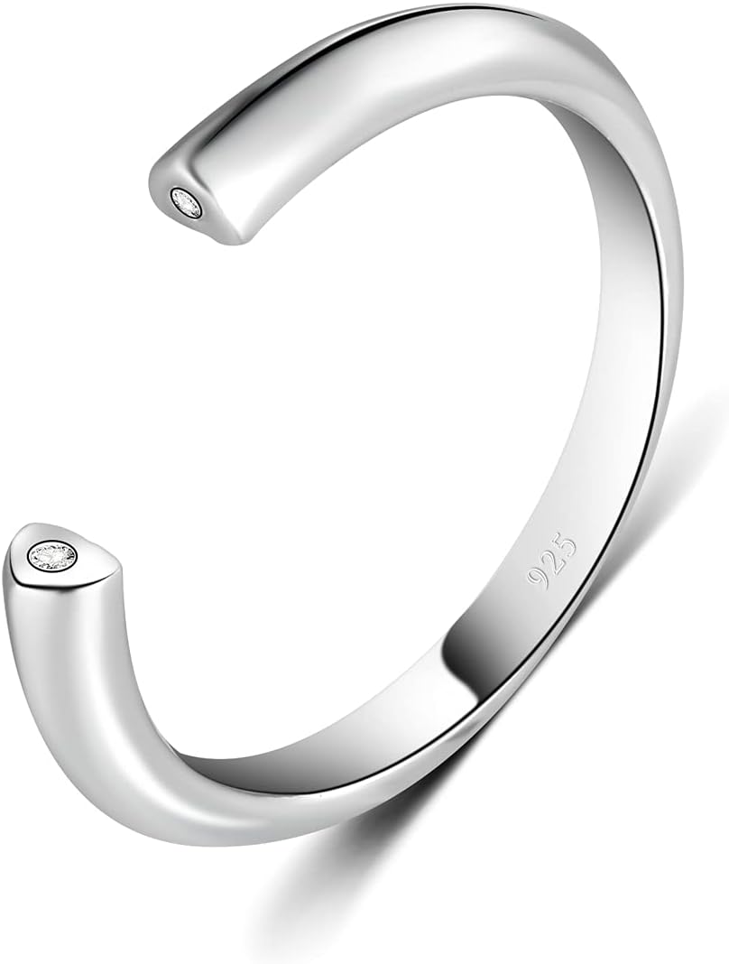 BORUO Toe Rings - Sterling Silver Band Ring - Stylish Toe Rings For Women - Sterling Silver Rings for Gifting - Chic 925 Sterling Silver Rings - Toe Rings For Women With Gift Bag, 2 mm, 3mm, 4mm
