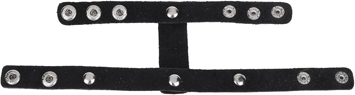 CHICTRY Mens Black Leather Ball Lifter C-Strap Mention Bracelet Double Ring Underwear