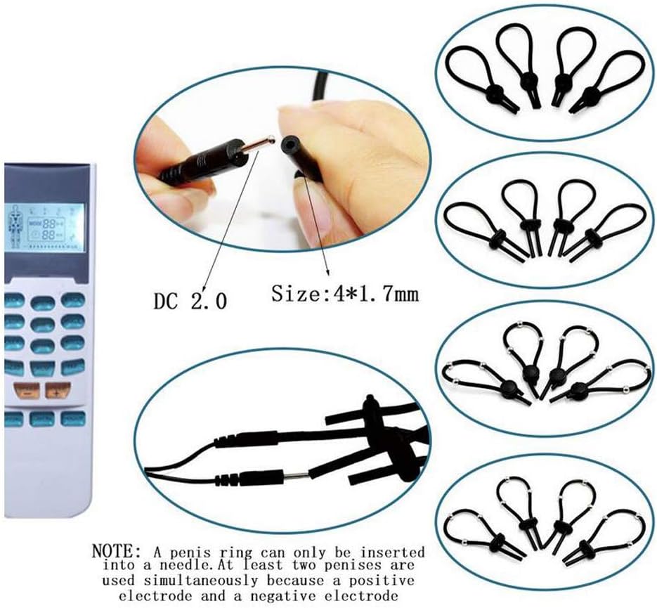 Electro Conductive Silicone Rubber Tube Loops Ring with Adjustable Buckle and Cable Electro Stimulator Electro Accessories Products for TENS Unit