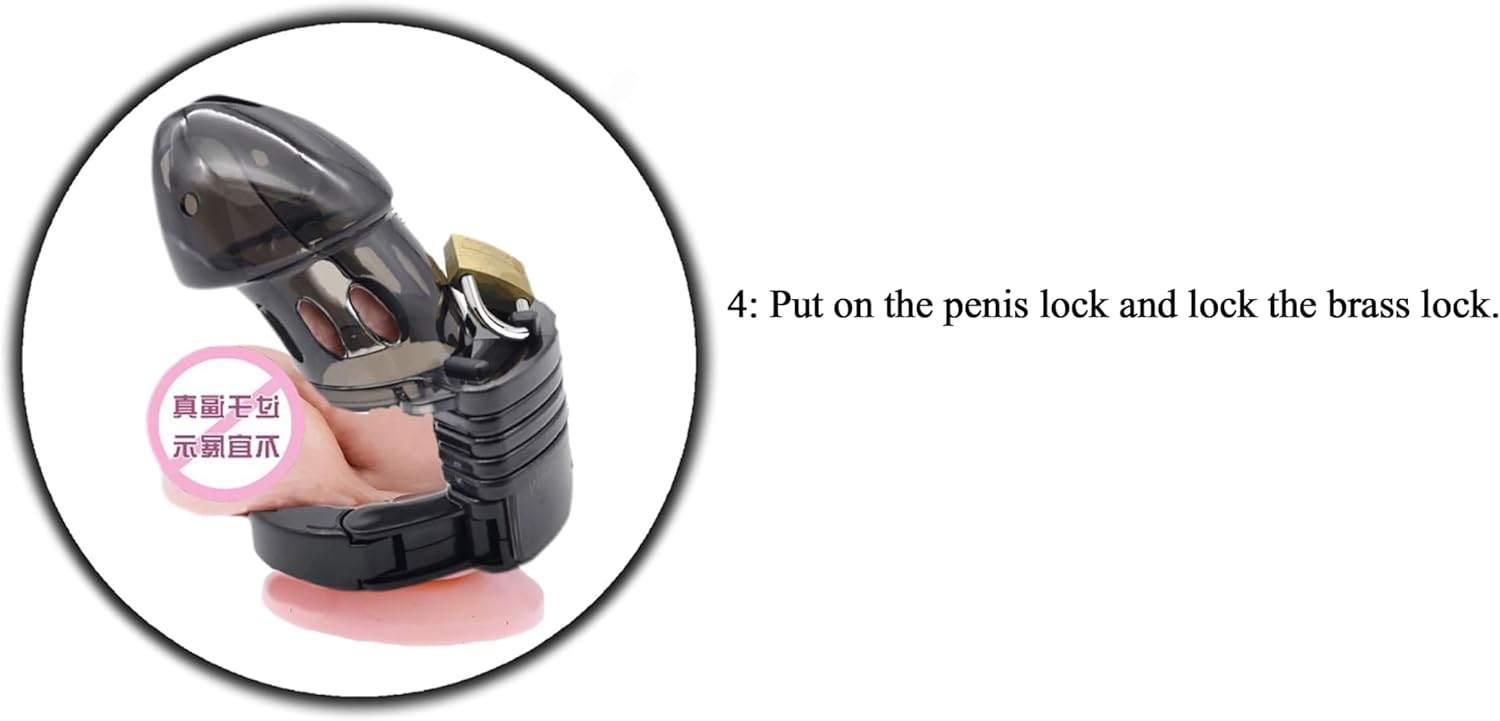 Male Cock Cage Chastity Device with Adjustable Snap Ring,Penis Lock with 4 Removable Rings Adult Sex Toys for Men Penis Bondage Gear Accessories (White)