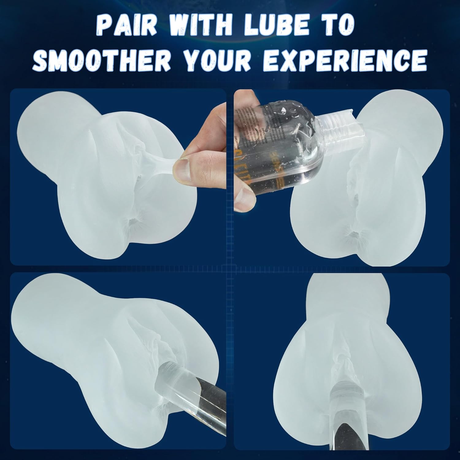 Male Masturbator Sex Toys for Men with Vagina, Transparent 3.93in Male Sex Toys with Realistic Textured Tunnel for Men, Adult Toy Male Stroker Penis Pump, Adult Sex Toy for Men