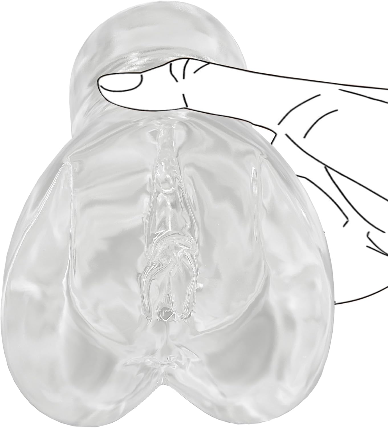 Male Masturbator Sex Toys for Men with Vagina, Transparent 3.93in Male Sex Toys with Realistic Textured Tunnel for Men, Adult Toy Male Stroker Penis Pump, Adult Sex Toy for Men