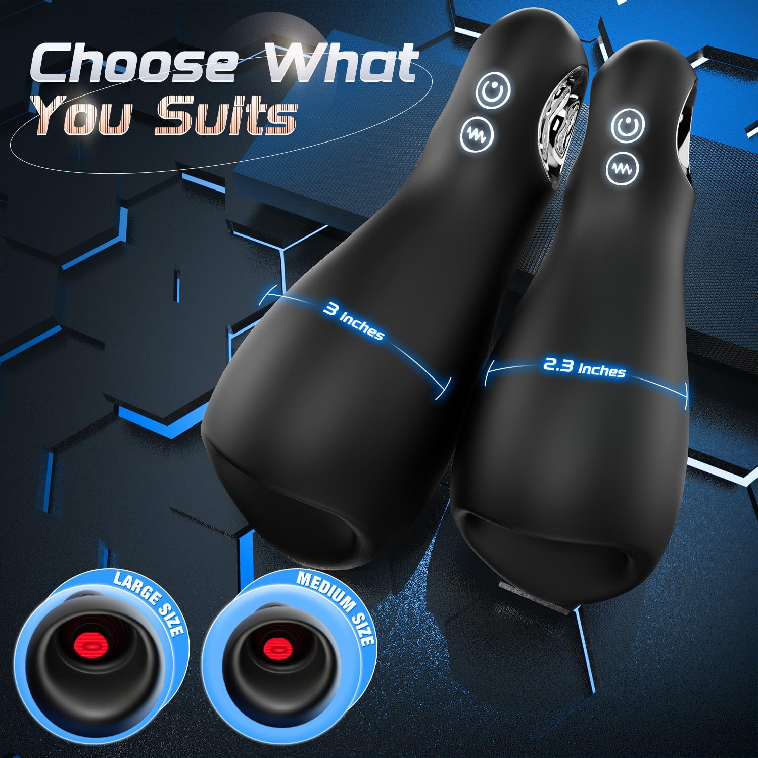 Male Sex Toys for Men Penis Vibrator - Sobtik Large Male Masturbator Stroker for Penis Training  Prolong Endurance, 10 Vibration  Tongue Licking Adult Toy with Loop-Handle Vibrators Sex Machine