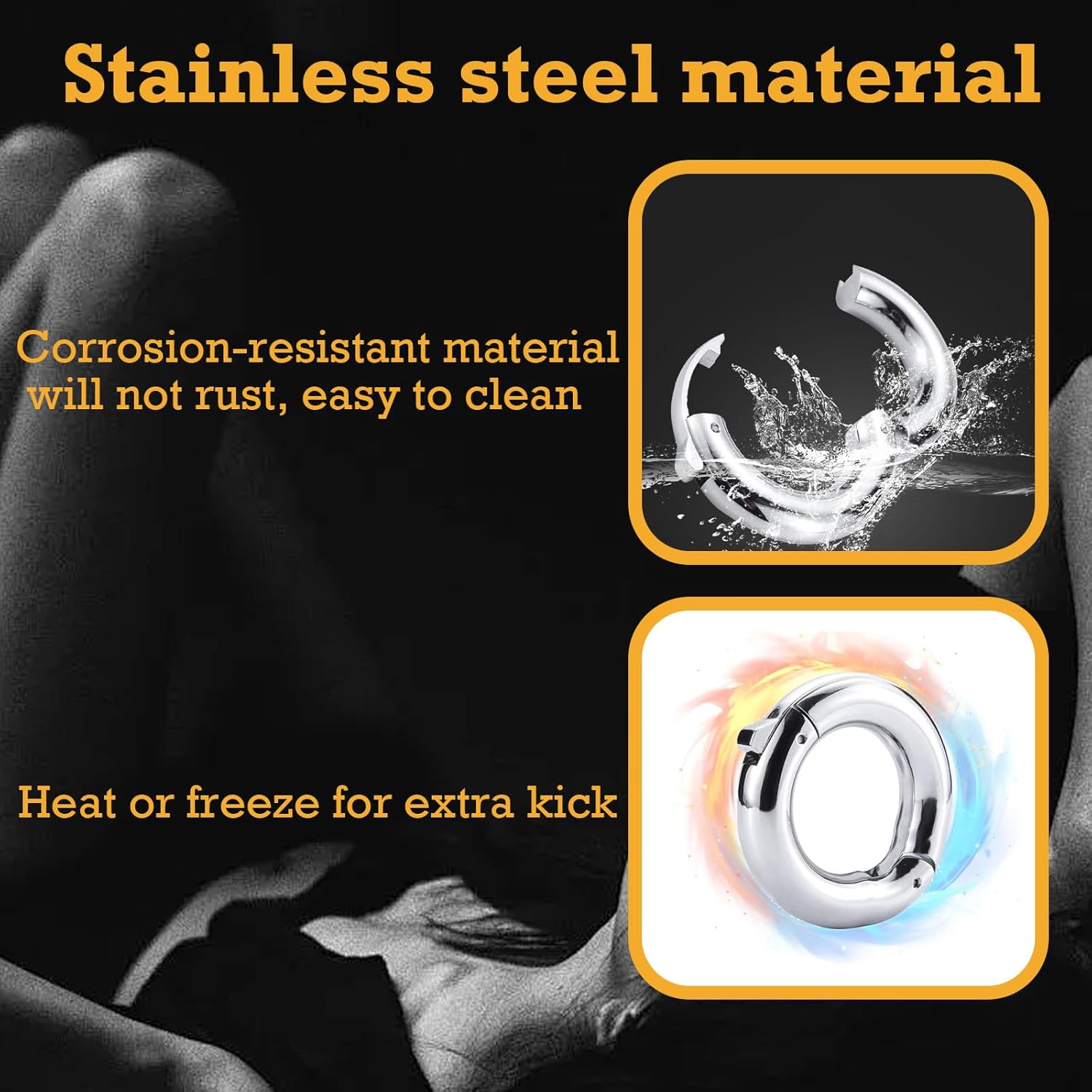 Metal Cock Ring Adjustable Stainless Steel Penis Rings for Male Enhancement Penis Weights CBT Testicle Stretcher Ball Torture Weight Longer Harder Erections Cockring Sex Toy for Men