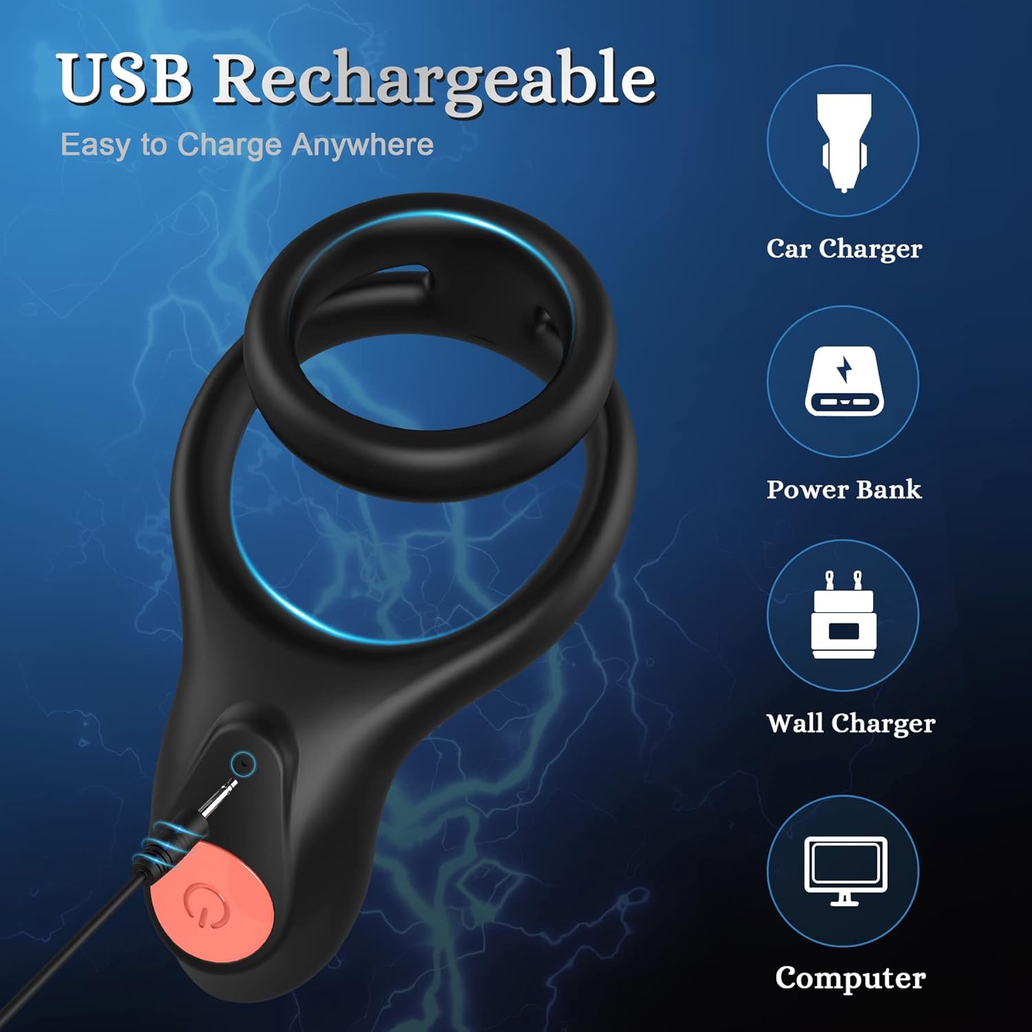 Vibrating Cock Ring Penis Ring, Double Duty Rings with Vibrating Clitoral Stimulator for Foreplay, Penis Vibrator Stay Harder, Long-Lasting Erection, Game to Bed Vibrating Couples Ring Sex Toys