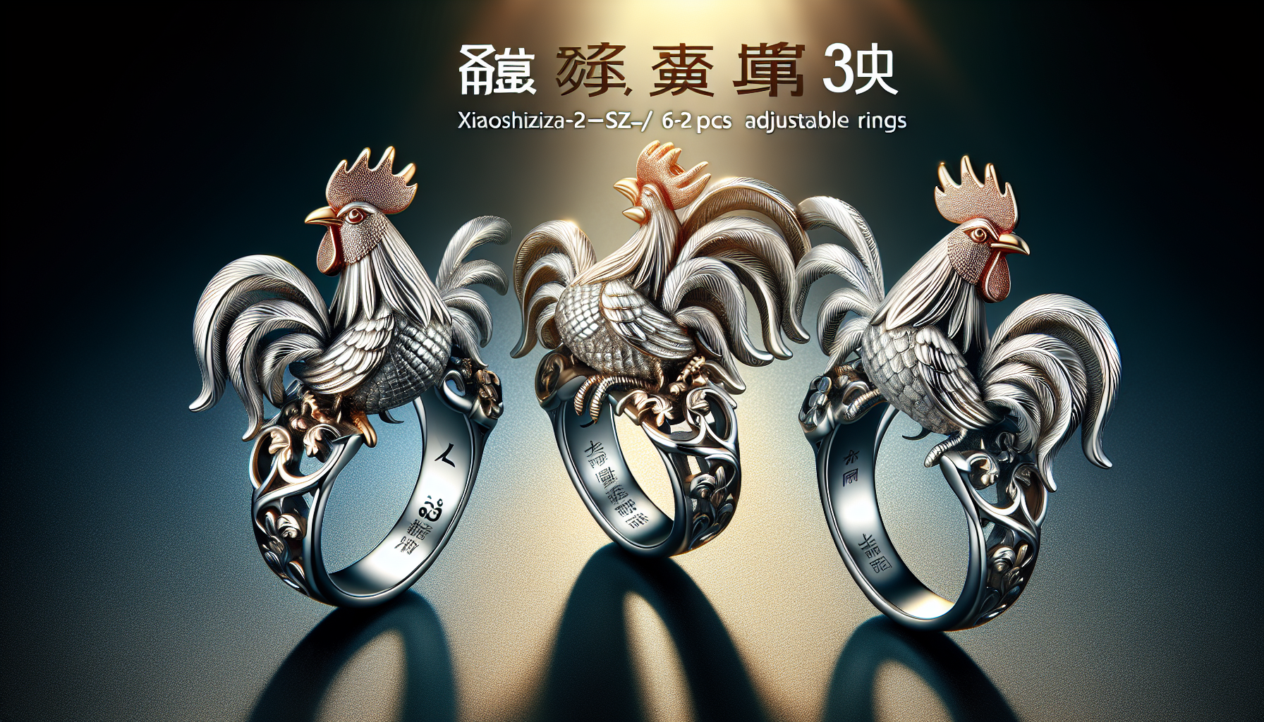 XIAOSHIZIUZA-3SZ-6-3PCS Rooster Cock Adjustable Rings for Men Women Reusable Rings Resistance BandsL