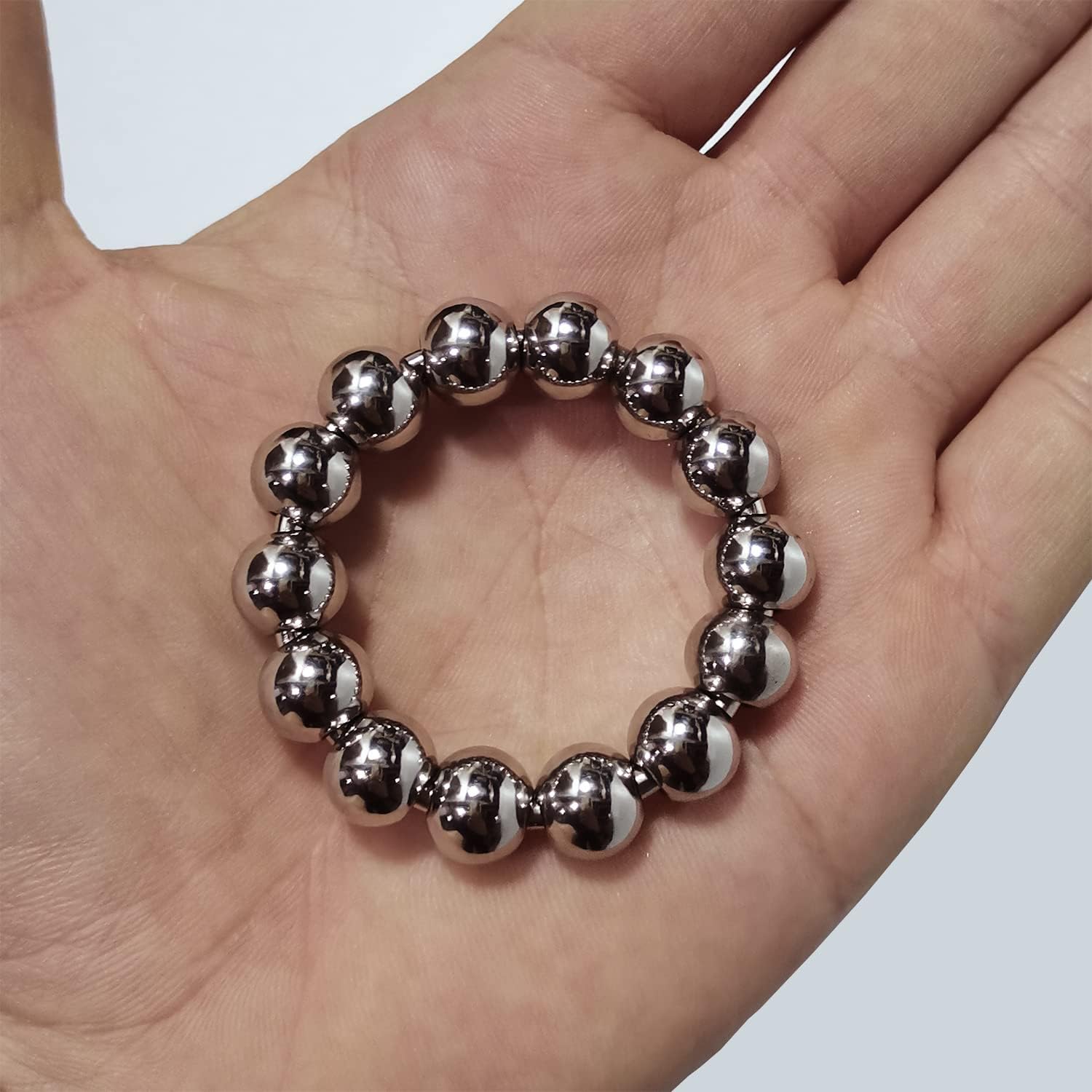 ANMOOEE Stainless Steel Cock Ring Beaded Penis Ring Glans Ring Erection Enhancing Orgasm Increase Semen Lock Sex Toys for Men Delay Ejaculation