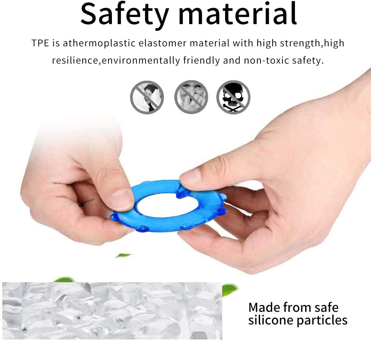 Generic Silicone Penis Rings for Men Cock Ring for Longer Harder Stronger Erection Adult Sex Toys Soft and Waterproof Massager BV-105, Blue