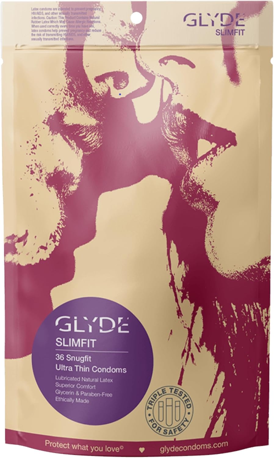 GLYDE Slimfit - Snug Fit Condoms - 12 Count - Ultra-Thin, Vegan, Non-Toxic, Smaller Size Natural Rubber Latex - 49mm for Tighter Fit GLYDE Slimfit - Snug Fit Condoms - 12 Count - Ultra-Thin, Vegan, Non-Toxic, Smaller Size Natural Rubber Latex - 49mm for Tighter Fit