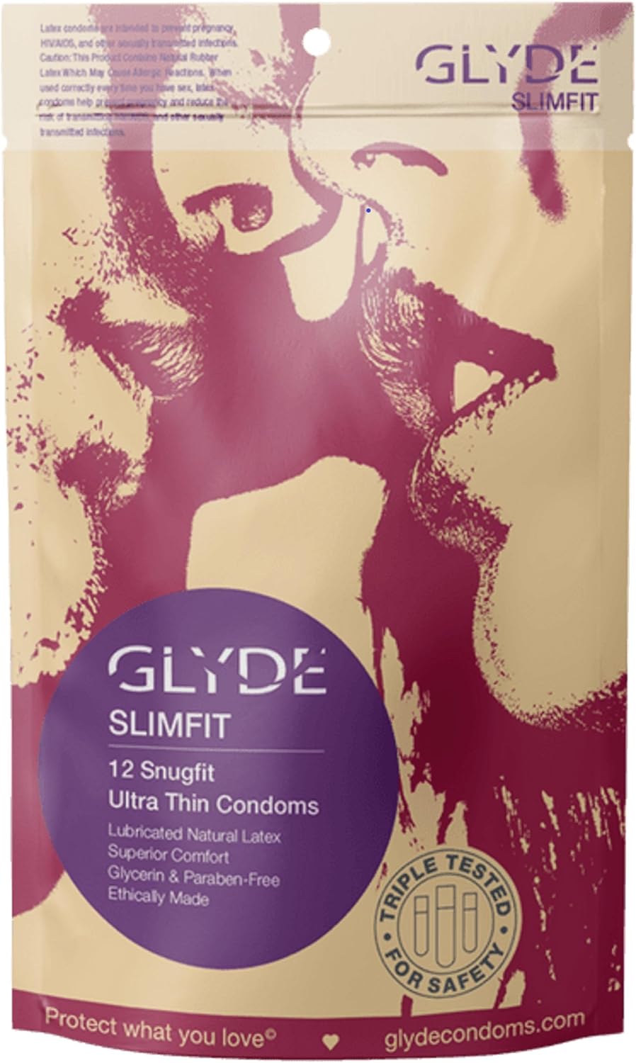 GLYDE Slimfit - Snug Fit Condoms - 12 Count - Ultra-Thin, Vegan, Non-Toxic, Smaller Size Natural Rubber Latex - 49mm for Tighter Fit GLYDE Slimfit - Snug Fit Condoms - 12 Count - Ultra-Thin, Vegan, Non-Toxic, Smaller Size Natural Rubber Latex - 49mm for Tighter Fit