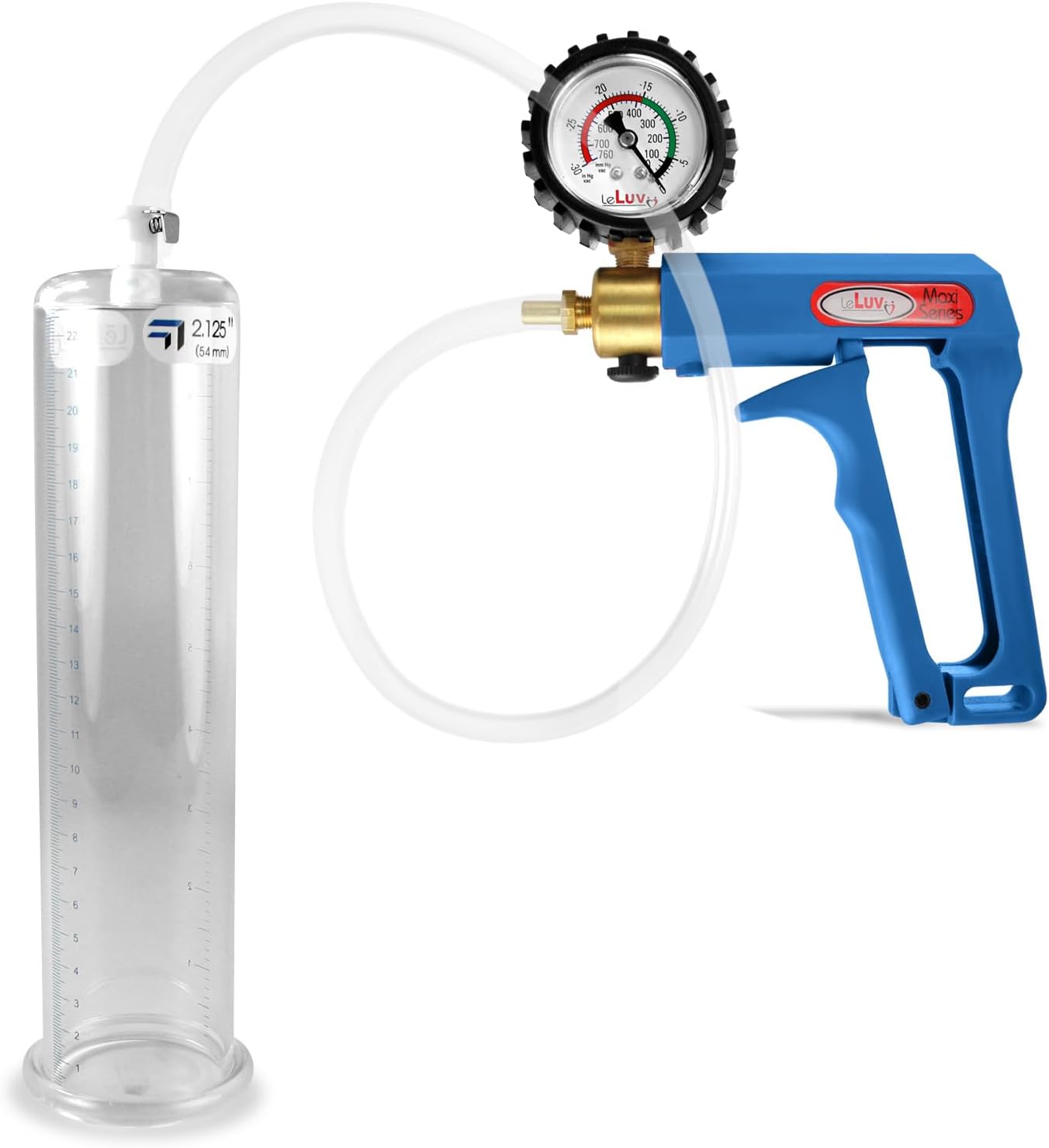LeLuv Penis Pump Maxi Pink Nylon Handle + Protected Gauge and Clear Hose - 9 inch Length x 1.75 inch Diameter Cylinder LeLuv Penis Pump Maxi Pink Nylon Handle + Protected Gauge and Clear Hose - 9 inch Length x 1.75 inch Diameter Cylinder