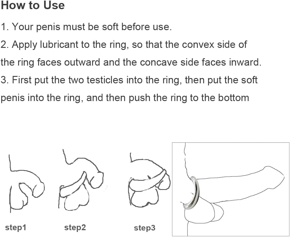 Stainless Steel Metal Cock Ring Metal Penis Ring,Made of Curved Stainless Steel Arc Ringand Polished Without Edges (L) Stainless Steel Metal Cock Ring Metal Penis Ring,Made of Curved Stainless Steel Arc Ringand Polished Without Edges (L)