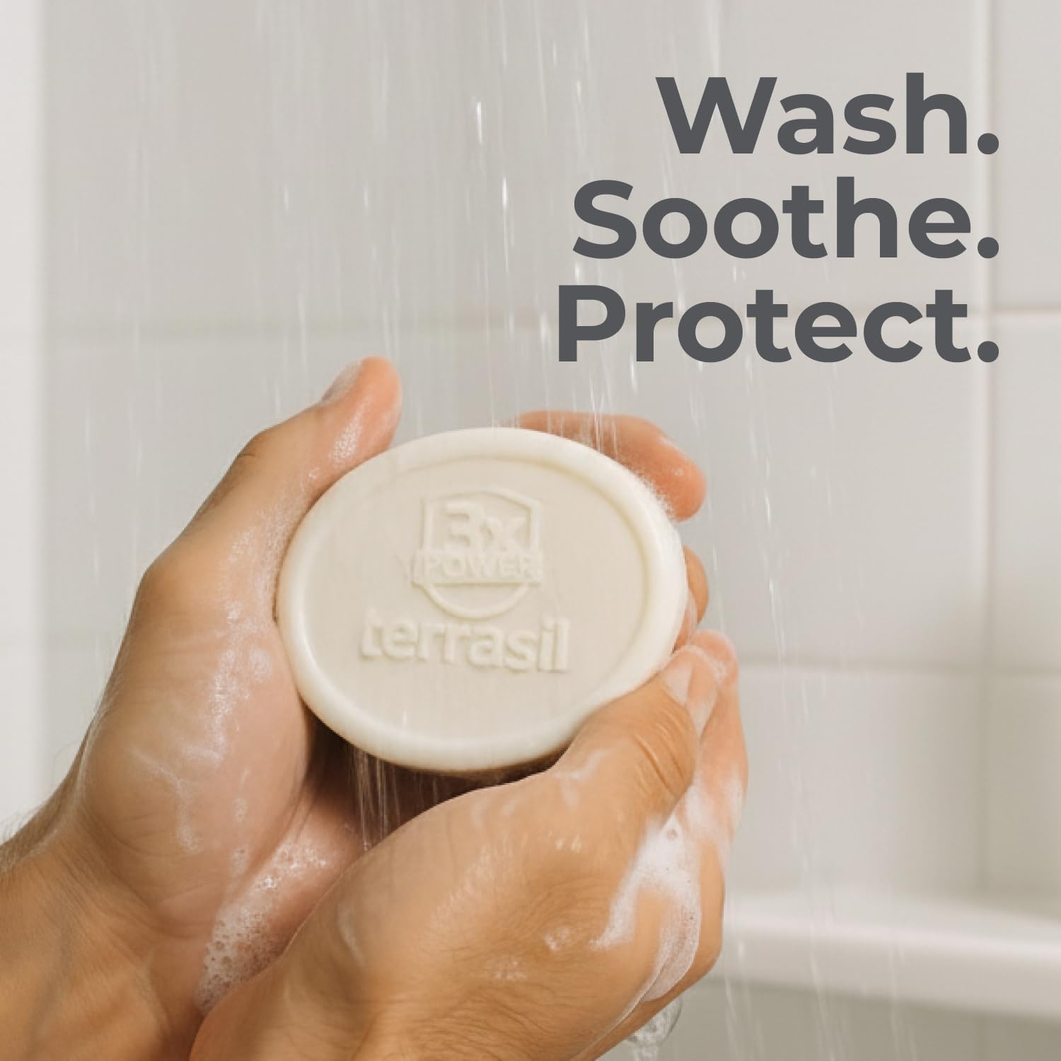 terrasil Balanitis Soap for Men, Soothing Care and Relief from Balanitis Symptoms: Irritation, Itch, Redness and Inflammation. Natural, Dermatologist tested  Hypoallergenic Soap Approved, 75g (3pk)